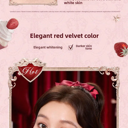 Flower Knows Strawberry Cupid Cake Lip Mud Mist Matte Velvet Lip Cream Lip Makeup 5ml