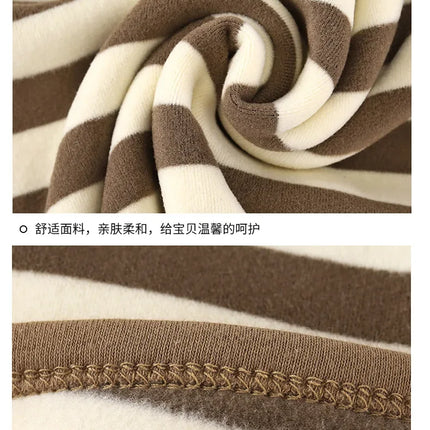 Spring Autumn New Children Casual T Shirt Loose Kids Striped T Shirts Soft Warm Tee Boys Girls Long Sleeve Tops Baby Clothes