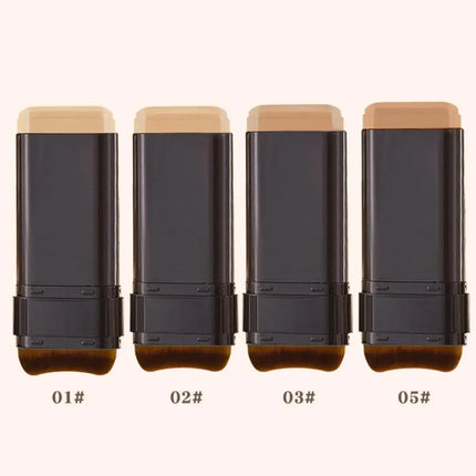 Waterproof Concealer Foundation Stick With Brush - All-in-One Long-Lasting, Oil Control, Brightening Makeup Natural Matte Finish