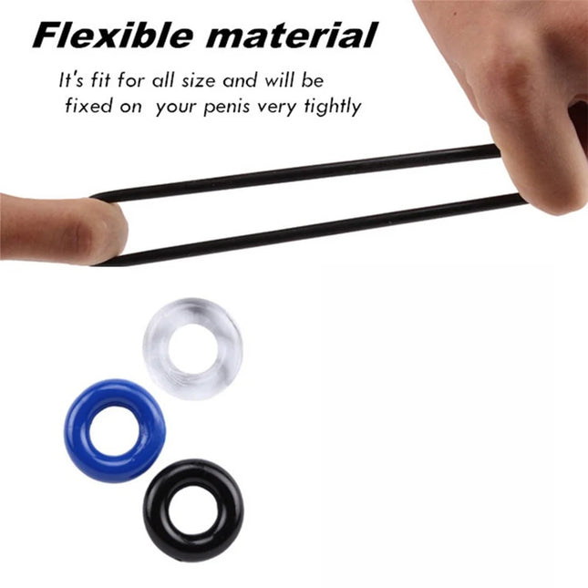 3 Pcs/Set Dick Enlargement Cock Ring Delay Ejaculation Penis Ring Sex Toys For Men Silicone Adult Supplies 18+ Stronger Erection