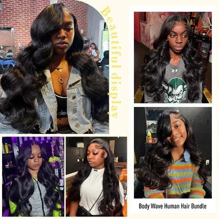 30 40 Inch Body Wave 1 3 4  Human Hair Bundles Brazilian Remy Unprocessed Human Hair Wavy Doule Drawn Bundles Weave Extensions