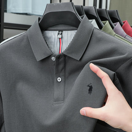 100% pure cotton summer new fashionable men's shortsleeved luxury customized business polo shirt exquisite embroidery Tshirt top