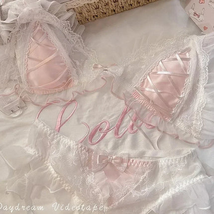 Lolita Girls Thin Cute Lace Small Bra Women Triangle Cup Bra Sexy  Underwear Women Set  Sexy Lingerie