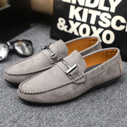 2025 Spring and Autumn driving soybean shoes business casual men's shoes versatile comfortable work shoes black and grey