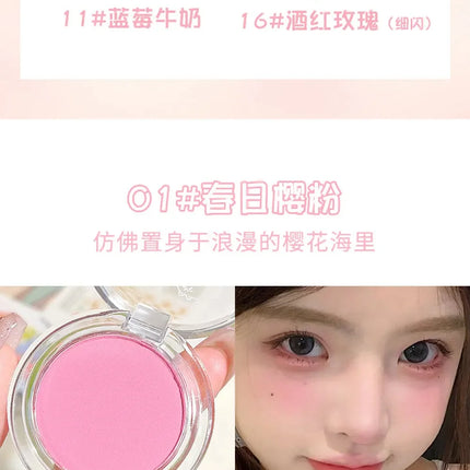 HISYI monochrome blush whitening matte cosmetics natural smudge nude makeup blush plate
