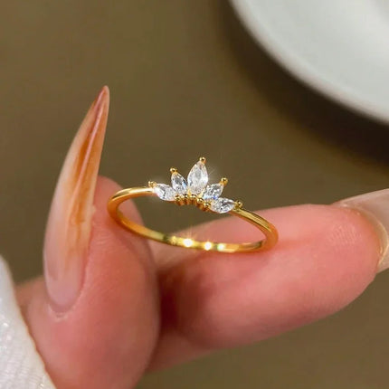 925 Sterling Silver Personalized Simplicity Crown Zircon Ring For Women Engagement Wedding Luxury High Quality Fine Jewelry