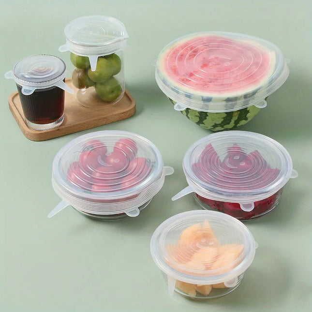 6PCS/SET  Silicone elastic cover, reusable and durable food storage bowl cover, dishwasher and refrigerator safe storage