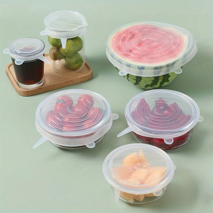 6PCS/SET  Silicone elastic cover, reusable and durable food storage bowl cover, dishwasher and refrigerator safe storage