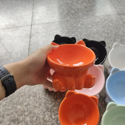 Ceramic Pet Food Bowl Tilt High Bottom Neck Protector Bowl Antichoking Dog and Cat Water Bowl Antidumping Dog Feeding Supplies