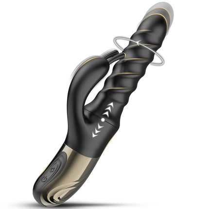 2026 Tornado Swirling G Spot Rabbit Vibrator 360° Rotating Thrusting Female Sex Toys for Clitoral Anal Stimulation Masturbation