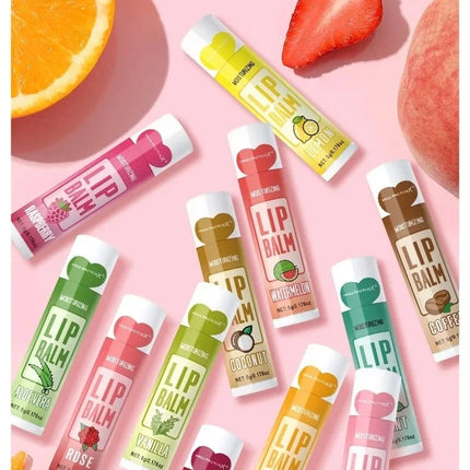 12PCS Moisturizing Fruit Flavor Color Lip Balm Set Hydrating Nourishing Lipstick Set Cracking Lip Care long-lasting moisturizing