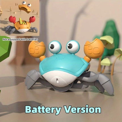 Musical Crawling Crab Toys with Obstacle Avoidance - Electronic Pet for Baby Walking Development (Battery Not Included)