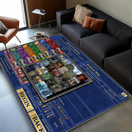 3D HOMM3 Heroes of Might and Magic Map Treasure Chest Retro Game Carpet Rug for Living Room Bedroom Home Sofa, Non-slip Floor Mat