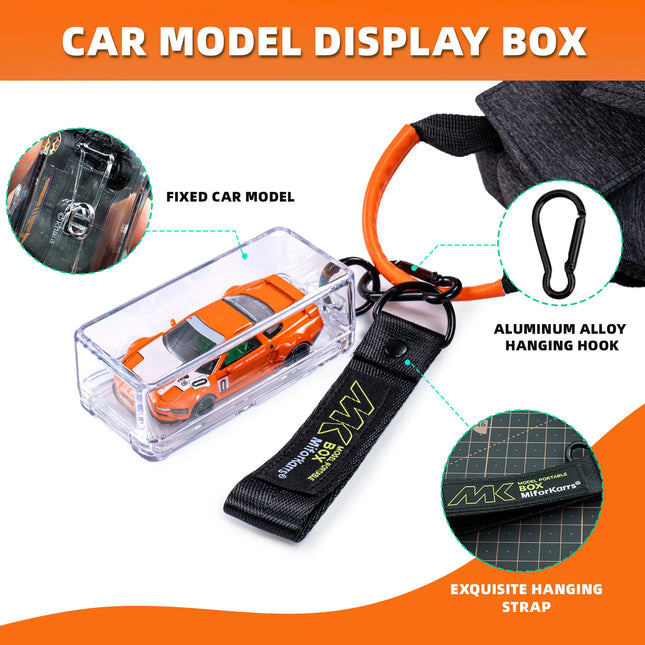 1/64 Scale Diecast Model Car Display Case  portable dust-proof storage box,hanging accessory