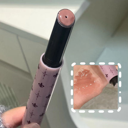 Mulberry Purple Shimmer Lip Jelly Pen Moisturizing Mirror Water Light Solid Lip Gloss Film-forming Non-Fading Gloss Lipstick