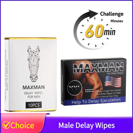 10pcs Male Delay Wipes Natural Wet Tissue Lasting Long Penis Wipes Enlargement Harder Anti Premature Ejaculation External Use