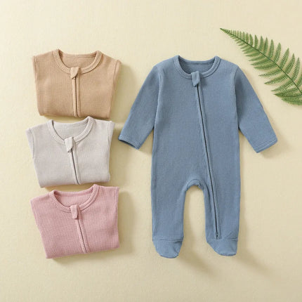 100% Cotton Buy More to Save Shipping Newborn Baby Rompers One-pieces Sleepers Jumpsuits Zipper Waffle Grows Ropa Bebe Growings
