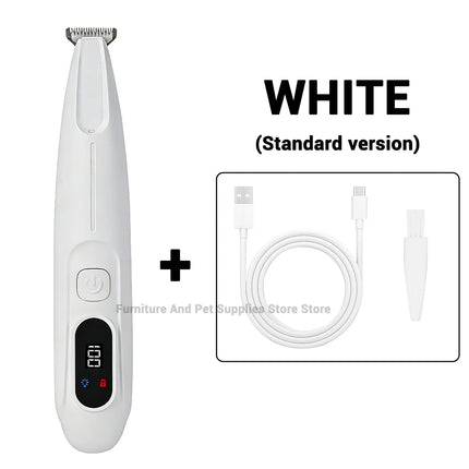 New LED/UV light dog paw trimmer fully waterproof pet hair trimmer with LED anti misoperation display screen dog and cat trimmer