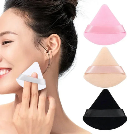 Short-pile Triangle Velvet Powder Puff Face Make Up Eyes Contouring Shadow Cosmetic Washable Mini Velvet Foundation Puffs Women