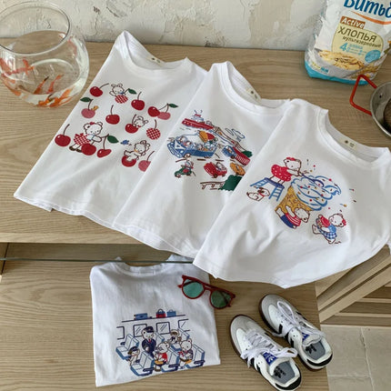 Baby Short Sleeve T-Shirt Infant Girls Boys Tees 2025 Summer New Breathable Fresh Comfortable And Stylish Printed Top Costume