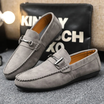2025 Spring and Autumn driving soybean shoes business casual men's shoes versatile comfortable work shoes black and grey