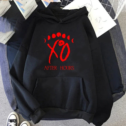 Singer The Weeknd Pattern Print Men's Sweatshirt Autumn and Winter Street Leisure Fitness Jogging Sports Adult Hooded Pullover