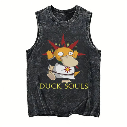 2026 Hot Pokemon Oversized Vintage Washed Vest Anime Men's Tank Top Man Sleeveless Shirt Summer Y2k Clothes T Shirts Gym Clothes