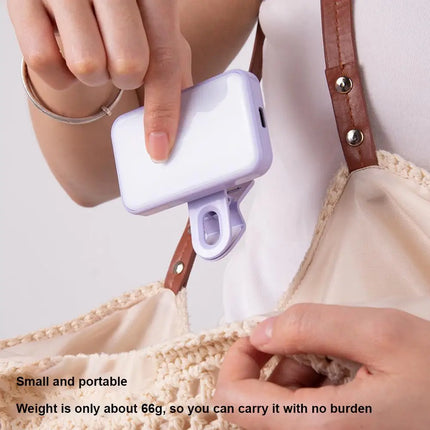 Protable LED Selfie Light Plus Adjustable Brightness Clip-On Phone Camera Rechargeable Fill Light for Mobile Phones&Computers