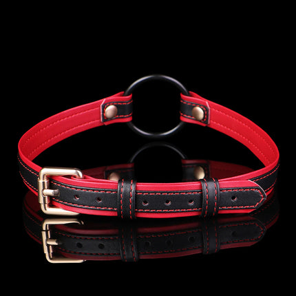 LEZEE Leather Mouth Gags Silent Oath Gag Breathable Open Oral Belt Adults Game Bondage Gear High Quality Microfiber Sexual Belt