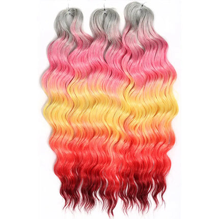 Noble Braiding Hair 300g 24 Inch ANNA Curl Hair Water Wave Twist Crochet Hair Synthetic Rainbow Color Braiding Hair Extensions