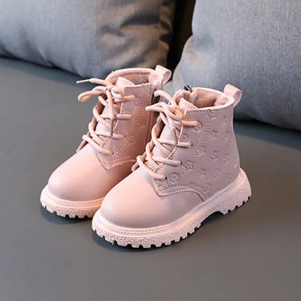 Bota Kid Boots Kid Fashion Boots Autumn Winter Boys British Plush Short Boot Girl Ankle Boots French Boy/ Girls Boot Kid Shoes