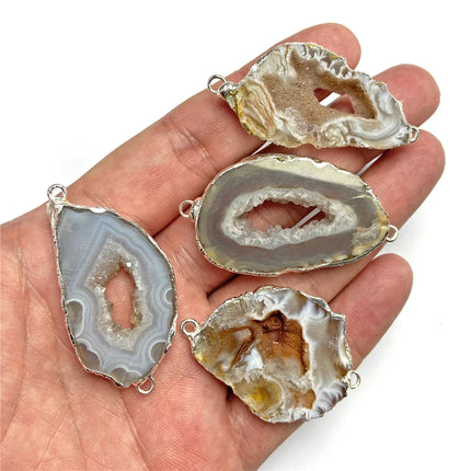 1pc Irregular Natural Stone Agate Druzy Connector Pendant Charms for Jewelry Making DIY Earring Necklace Accessory Jewellery