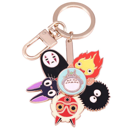 Japanese Cute Mash-up Revolving Enamel Keychain
