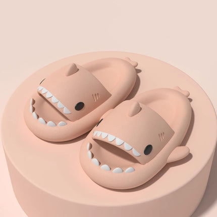 KIDMI Boys Girl Shark Slides Non-Slip Open Toe Cloud Sandals Cute Comfy Cushioned Thick Sole Slippers Cartoon Shower Slippers