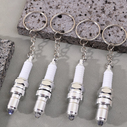 Casual Fashion Sparkplug LED Key Ring for Men Spark Plug Pendant Key Chain Keychain Car Parts Keyring Marvel Drive Key Chains