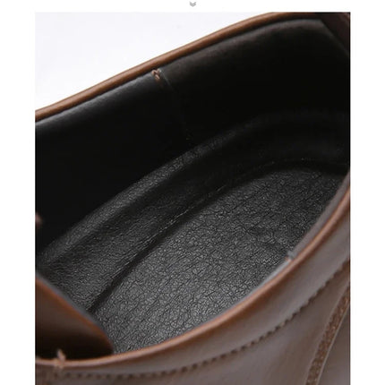 Men's Casual Leather Shoes Designer Trendy All-match Platform Shoes  Men's Business Breathable Leather Shoes shoe