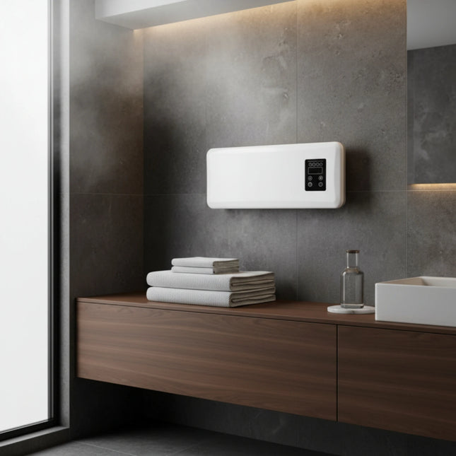 Electric Wall Heater Black Control Panel Wall-Mounted Heater Home Heating Modern Easy-Mount