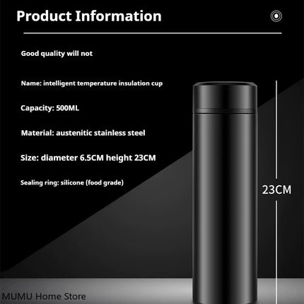 500ML Intelligent Temperature Thermos Bottle Sports Water Cup Car Insulated Cup Keeps Cold and Heat Thermal Mug Vacuum Flasks