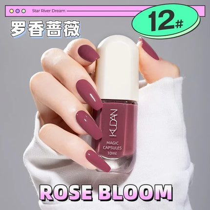 Water-based Nail Polish Tearable Baking Free Solid Color Nail Polish Gel Professional Semi-Permanent Varnish Nail Salon Polish