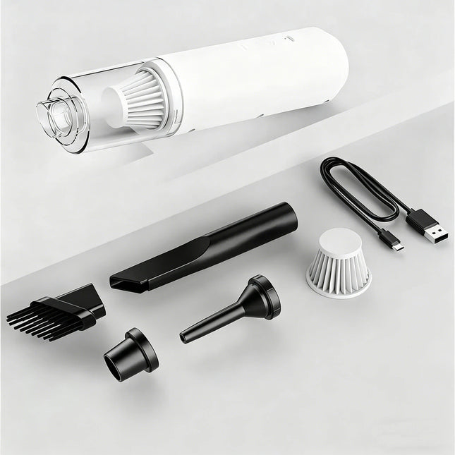 Mini Handheld Vacuum Cleaner Car Use Wireless Charging High Power Portable Fungus Eliminator for Home and Car Interior Cleaning