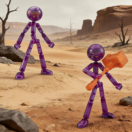 3D Printed Jointed Dummy Action Figure DIY Assembly Movable Robot Red Translucent Toy Model Gift