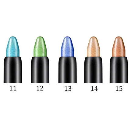 15 Colors Pearlescent Eyeshadow Pencil Waterproof Long Lasting Glitter Shimmer Eye Shadow Pen Eyeliner Stick Eyes Makeup Tools