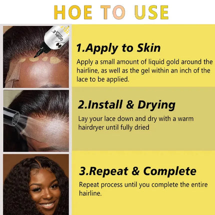 GOIPLE 2fl.oz Washable Glueless Lace Gel Extreme Hold Lightweight and Water Based Formula Non-Aerosol Adhesive for Temporary Use