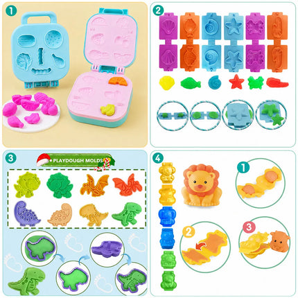 Kids Color Clay Dough Tool Set Animal Mold Play Dough Accessories DIY Plasticine Cutter Roller Press Educational Children Toys