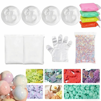 TPR Empty Ball Skin DIY Squishy Stress Relief Kit Clear Refillable Handmade Craft Supplies for Custom Fidget Toys