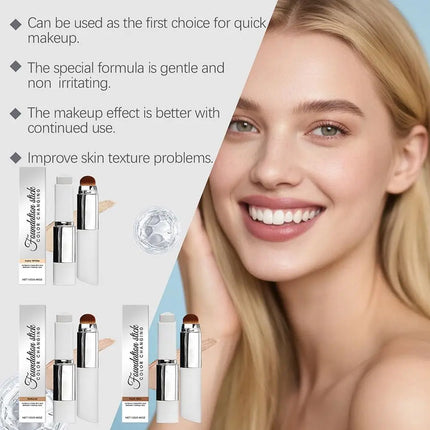 2-in-1 Color-Changing Foundation Stick - Lightweight Hydrating Brightening Matte Moisturizing Foundation Concealer Makeup