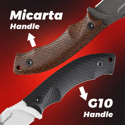 SDOKEDC Fixed Blade Knife DC53 Steel G10 / Material Handle, Outdoor Camping Hunting Survival EDC Hand Tool with Sheath