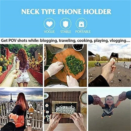Hands Free Wearable Neck Mobile Phone Stand Universal Hanging Tripod Suporte for IPhone GoPro Go Pro Video Selfie Stick Holder