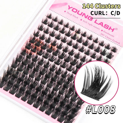 YOUNG LASH DIY Eyelashes Extensions Kit 144 Clusters Lash Mix Segmented Individual Eyelashes Russian Volume Supplies wholesale