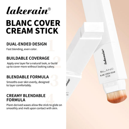Foundation Stick Color Changing Foundation Detachable Brush Blanc Cover Cream Stick High Coverage Smoothly Blending Base Makeup